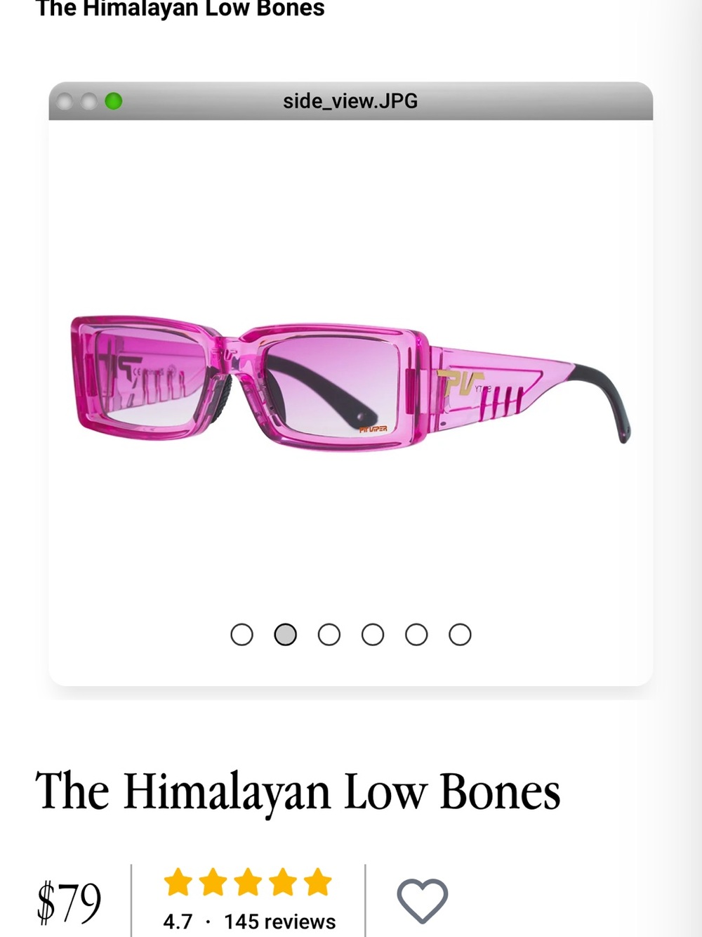 Pit Viper Women's Pink Rectangular Sunglasses with Black Temples